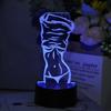 Modern 3D illusion night light, sexy women's design - touch sensitive, USB powered, suitable for bedroom atmosphere