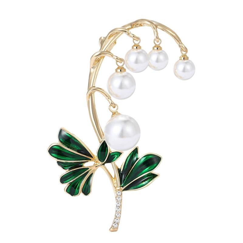 Fresh Lily of The Valley Enamel Brooch, Artistic and Elegant Plant Corsage, Niche Design Sense Brooch