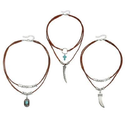 Bohemian Cowboy Inspired Neckwear Soft Textured Cord Chain Statement Pieces For Concerts Travel Outdoors Adventures