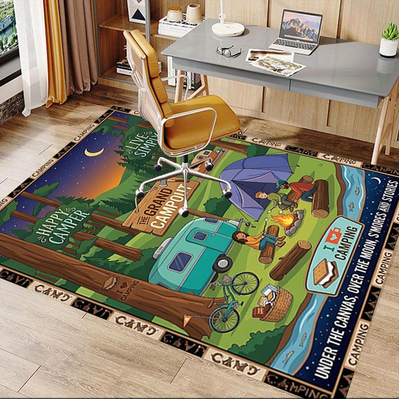1PC Camping Moonlight Non-Slip Floor Carpet, Office, Family, Bedroom, Studio - Large Area Rug, Vibrant Colors-C0487