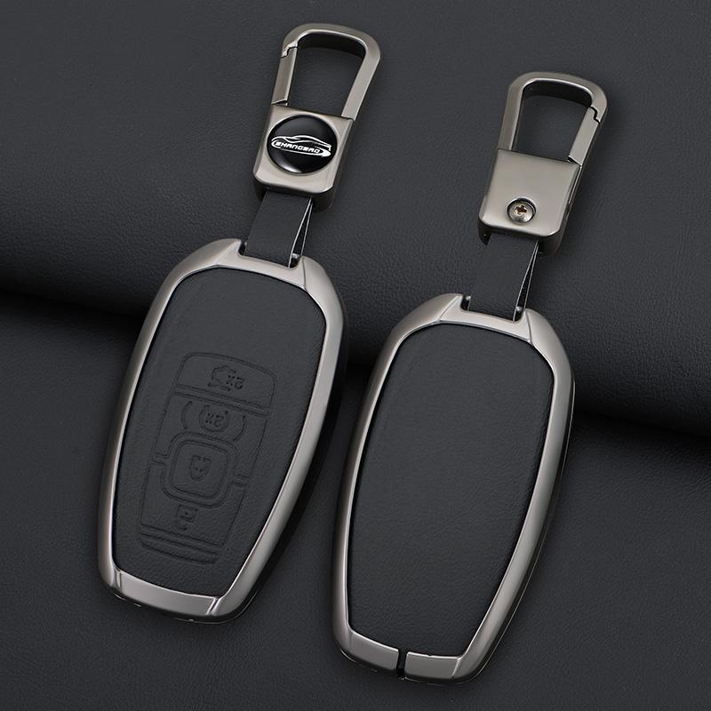 Zinc Alloy Genuine Leather Auto Key Fob Cover Case Fit For Lincoln Continental Navigator Z Mkz Mkc Mkx Nautilus Aviator Corsair