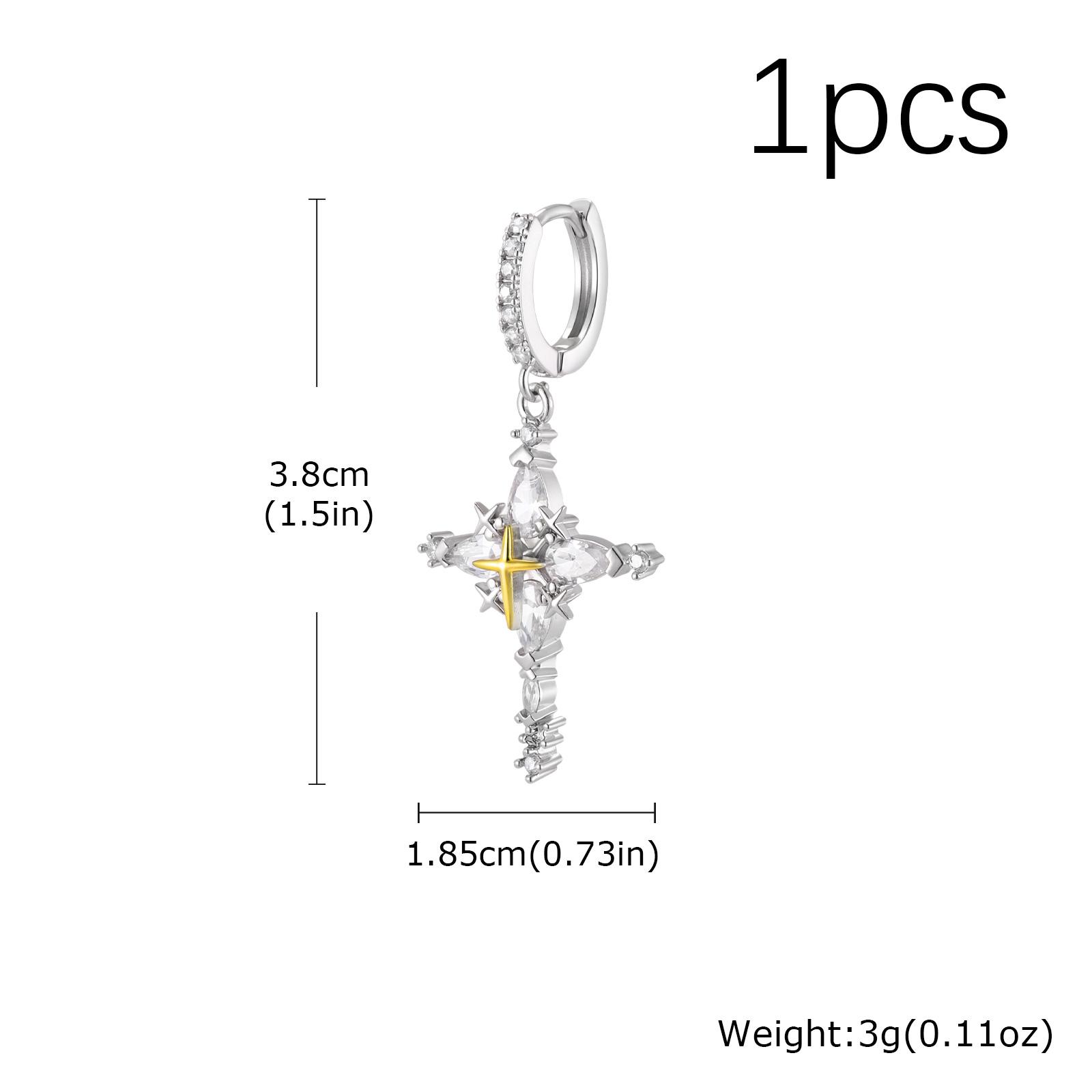 

Vnox Zircon Cross Drop Earrings for Men Women, Copper Metal Pierced Hoop Dangle Earrings, Fashion Party Unisex Jewelry Gifts New