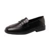 Loafers women's British style black flat-soled small leather shoes spring and autumn soft-soled Doudou single shoes spring professional work shoes w