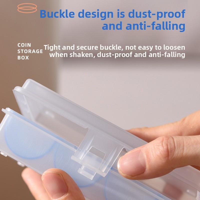 1pcs Multifunctional Coin Storage Box With Blue Or Gray Inner Case For Collectible Coin Organization Home Office Accessory