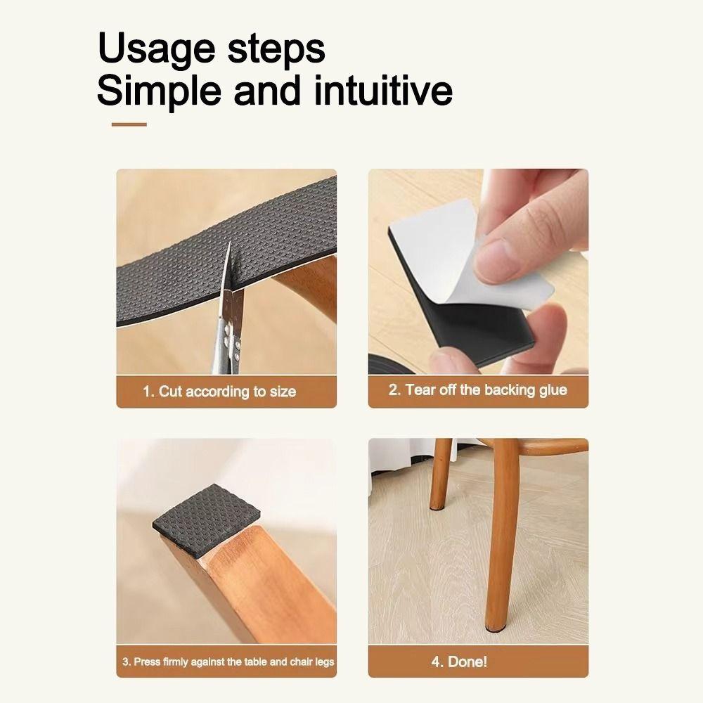 DIY Chair Leg Covers Self Adhesive Walking Stick Mat Floor Protectors Chair Leg Caps Coffee
