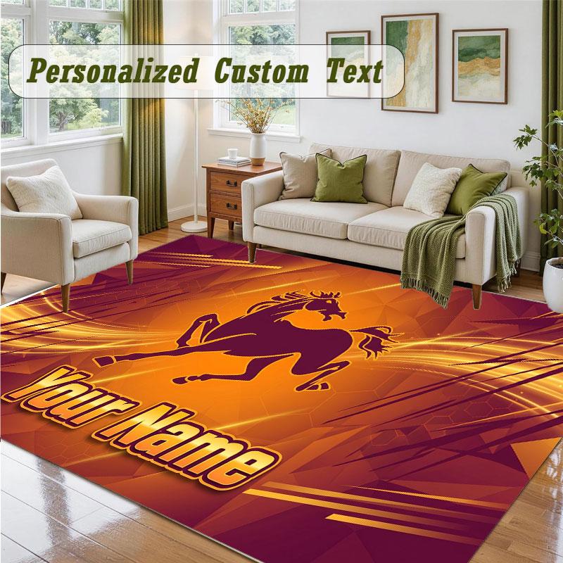 Crystal Velvet Square Rug Custom NameBrisbane Broncos Pattern Non Slip Home Floor Decor Rug