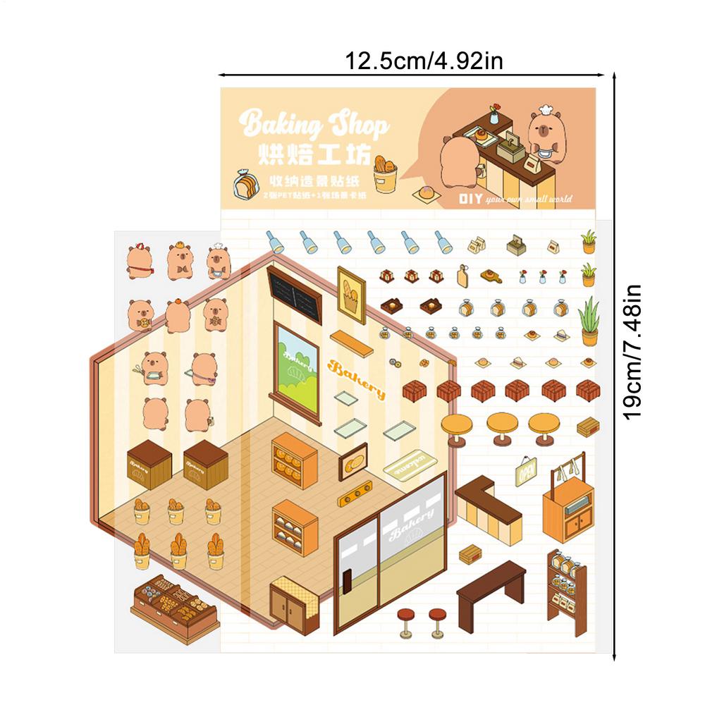 Haus Szenen Aufkleber 3D Cartoon Haus Aufkleber Niedliche Aufkleber Szenen Kinder Szenen Aufkleber Set Für Kinderzimmer Vorschule