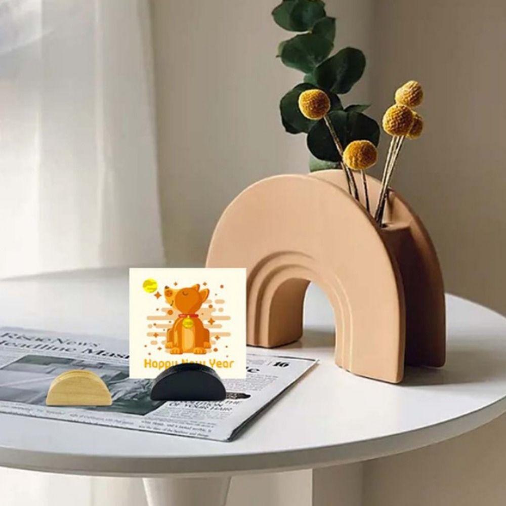 Multi-Shapes Table Number Stands Natural Pine Wood Wooden Card Holder Table Name Holder  Office Tag