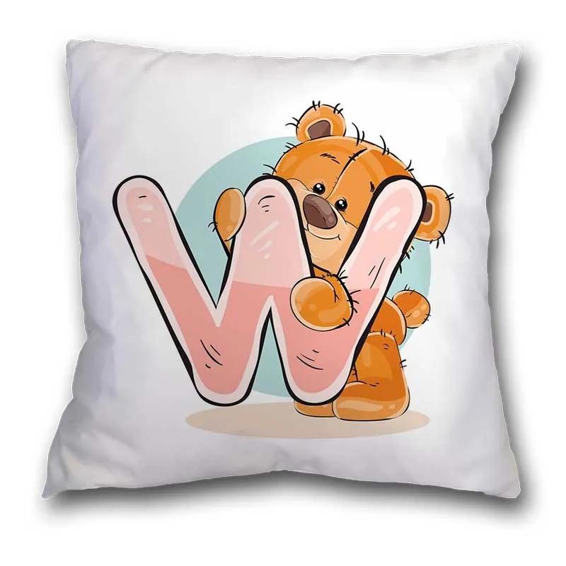 Cute Cartoon Bear Animal Pillowcase Cushion Cover Printing Suitable for Sofa Children's Room Decorative Pillowcase