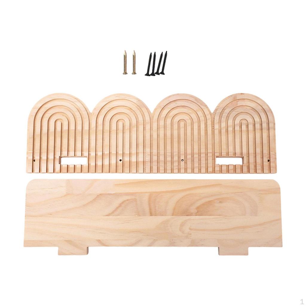 Boho Wall Shelf Arch Modern Book Display Bohemian Trinket Storage Rack Wood Float Shelves for Living