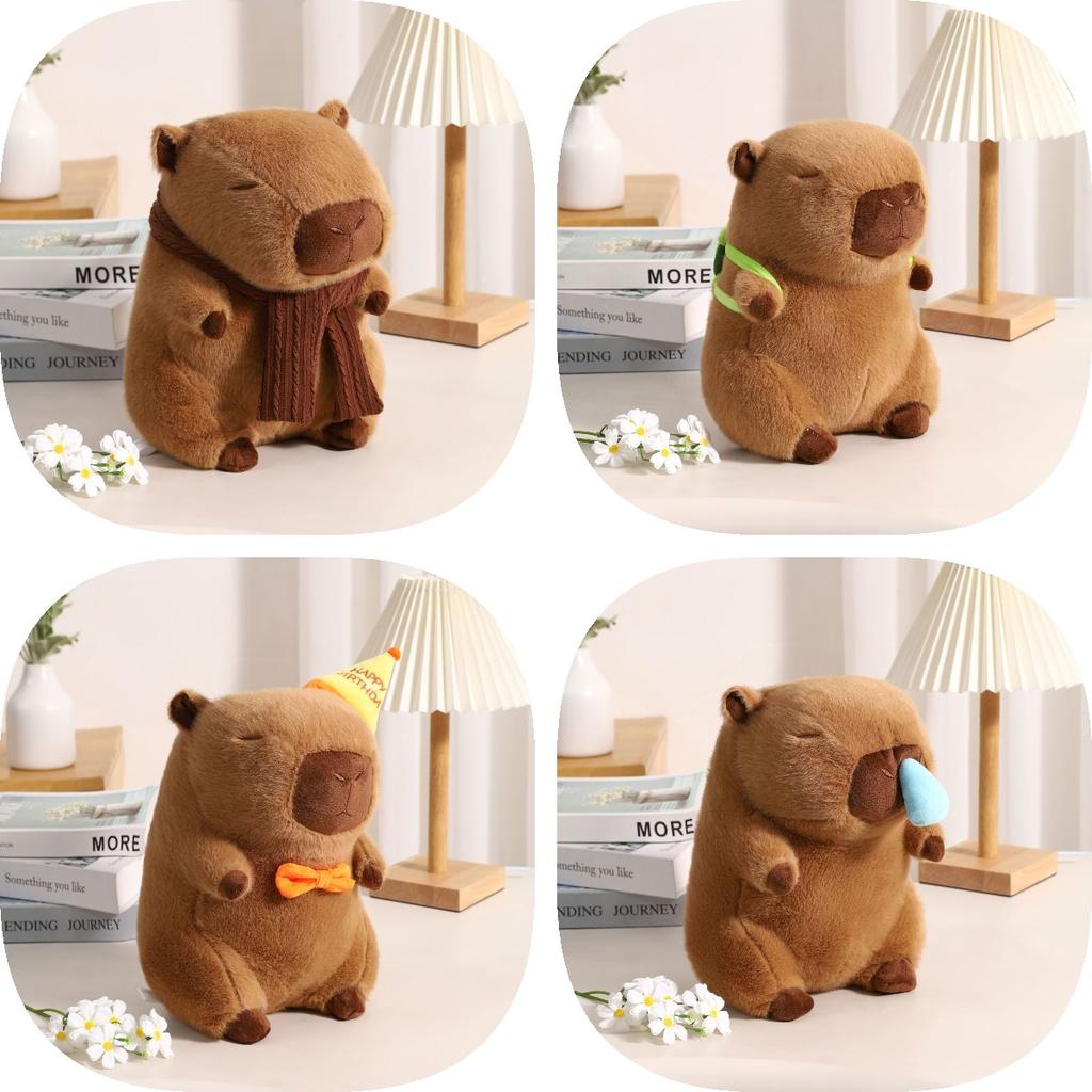 Toy Capybara Plush Animal Doll Shoulder Bag Chef Costume Children Holiday Gift