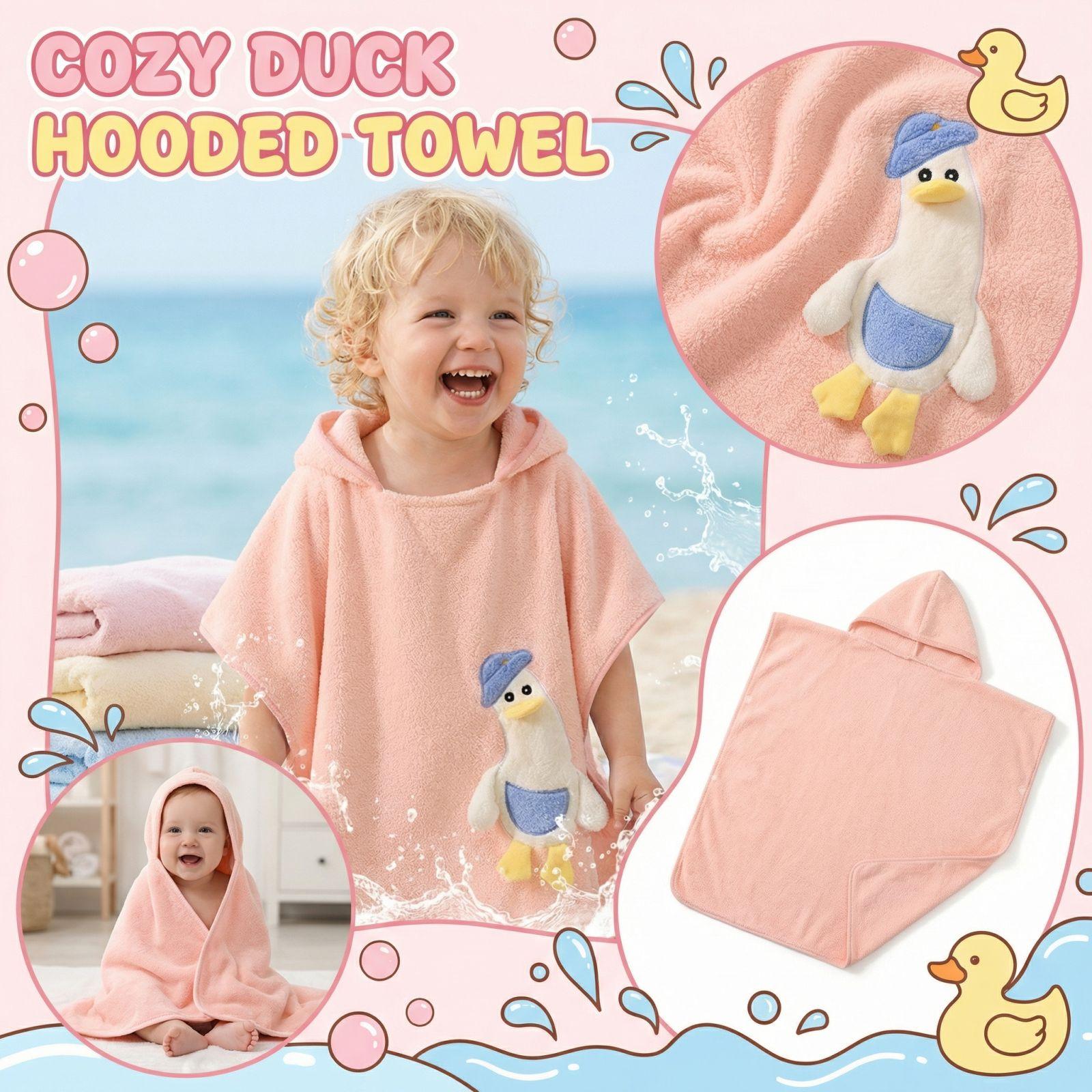 Children Hooded Bath Towel Poncho Quick Dry Coral Fleece Bathrobe Baby Cloak Hooded Bath Towel Soft Cotton Hooded Bath Wrap One Size розовый