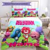 3pcs Custom Name Jelly Jamm Bedding Set Duvet Cover Closure Includes 1 Duvet Cover & 2 Pillowcases, Soft and Comfortable for All Seasons.