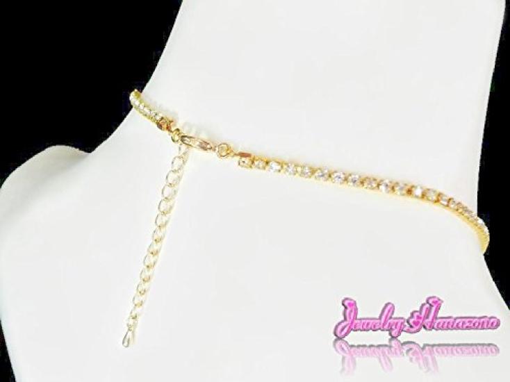 Hanazono Jewelry Owalny Zamknięty Naszyjnik na Sutek z Diamentową Alejką z Kryształem i Złotem, Akcesorium na Sutek, Pierścień na Sutek, Naszyjnik na Sutek, Dekolt,