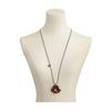 Retro Style Flower Design Pendant Necklace with Animal Print Accent for Women Fashion Accessory Neckchain