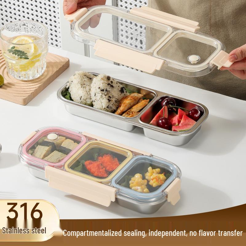 316 Stainless Steel Compartment Lunch Box - Portable, Leakproof Bento for Meal Prep, Freezer Safe