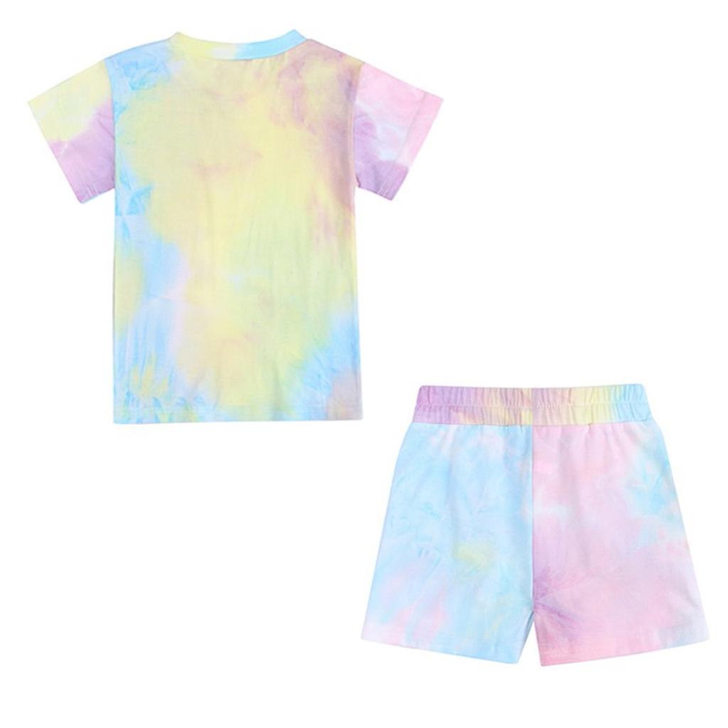 Kinder Tie-Dye Set - Kurzarm & Shorts 2-teiliges Outfit