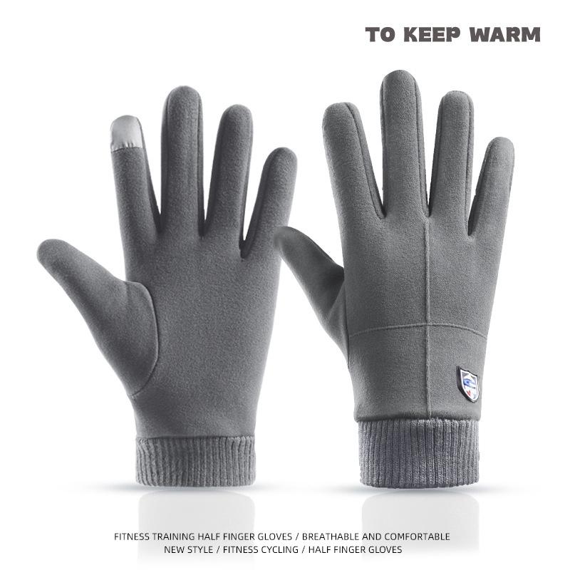 Winter New Touch Screen Warm Gloves for Men Washable Windproof Warm All Finger Gloves Outdoor Travel Skiing Running Equipment