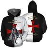 New Knights Templar 3D Printed Hoodie Men's Trendy Sweatshirt Game Around Sweatshirt