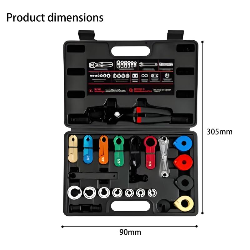 Automotive Oil Line Disconnect Tool Set for Easy Removal of Oil Oil and Radiator Hoses Color Coded Sizes for Standard
