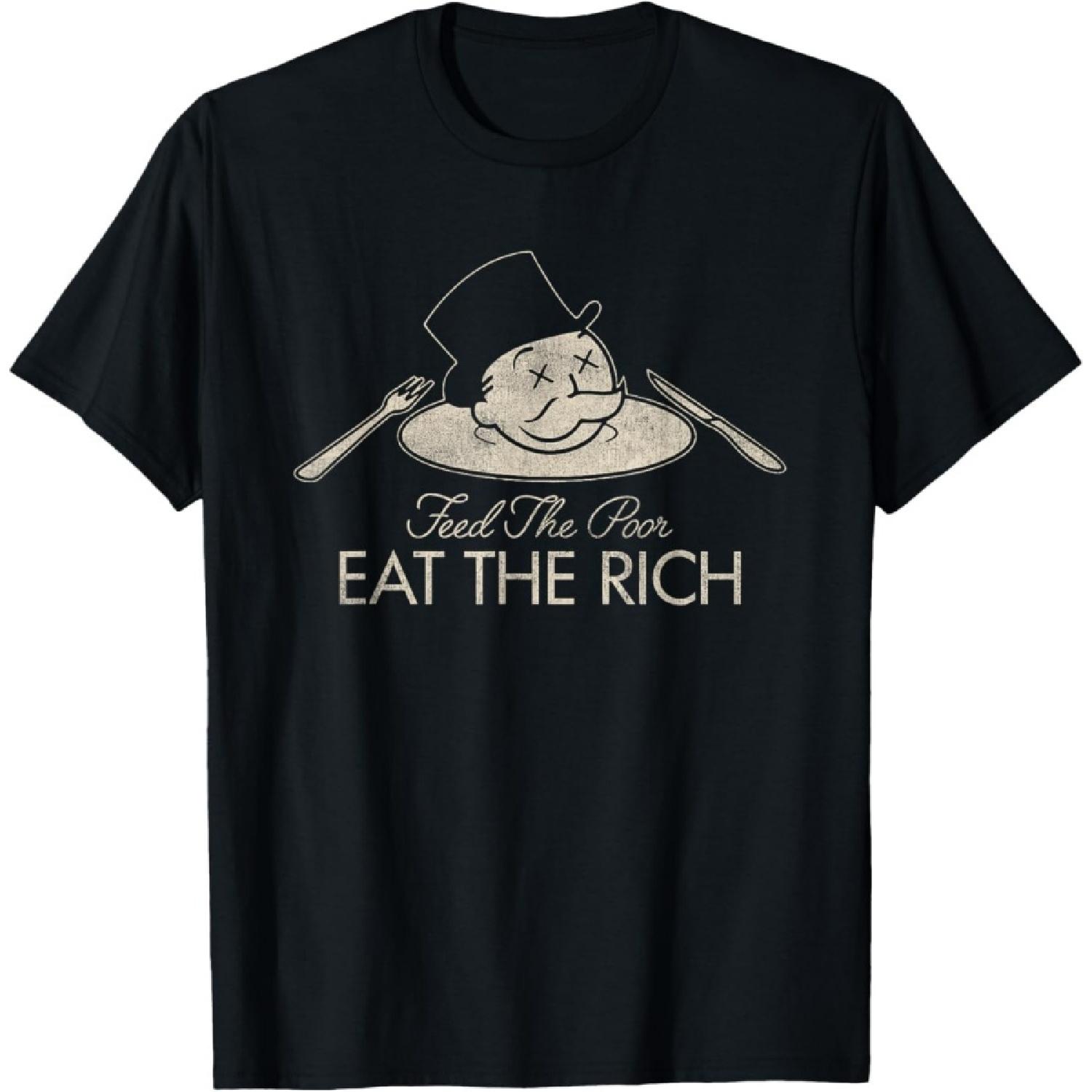 YUZBHOME Feed The Poor Eat The Rich Funny Saying Sarcastic T-Shirt XXXXXL разноцветный