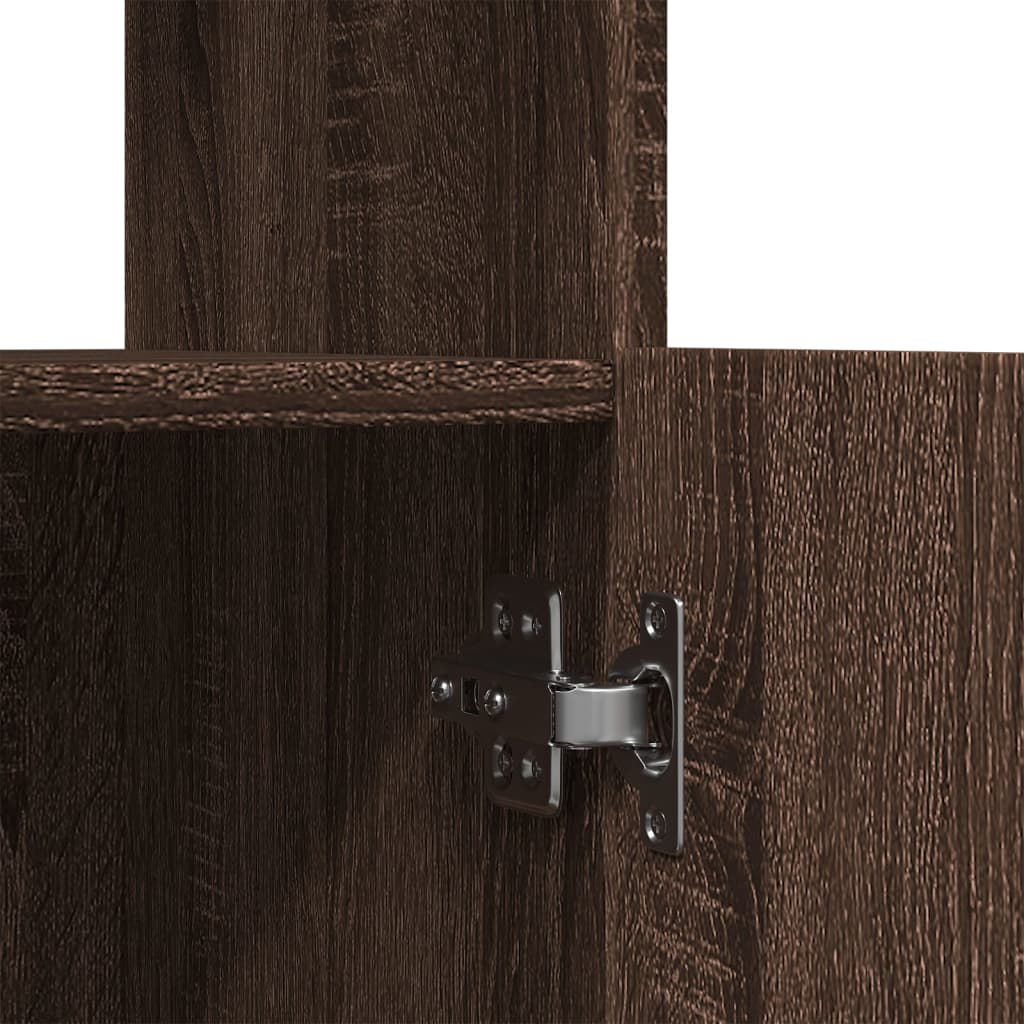 Highboard In Brown Oak Look 92 X 33 X 140 Cm Engineered Wood