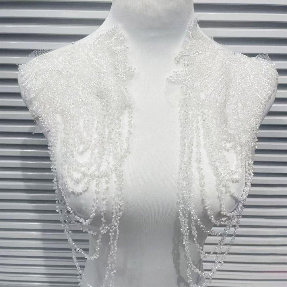 Fringed Design Crystal Beads Patch Heavy Industry Embroidery Removable Decoration Tassels Applique Handmade Sewing