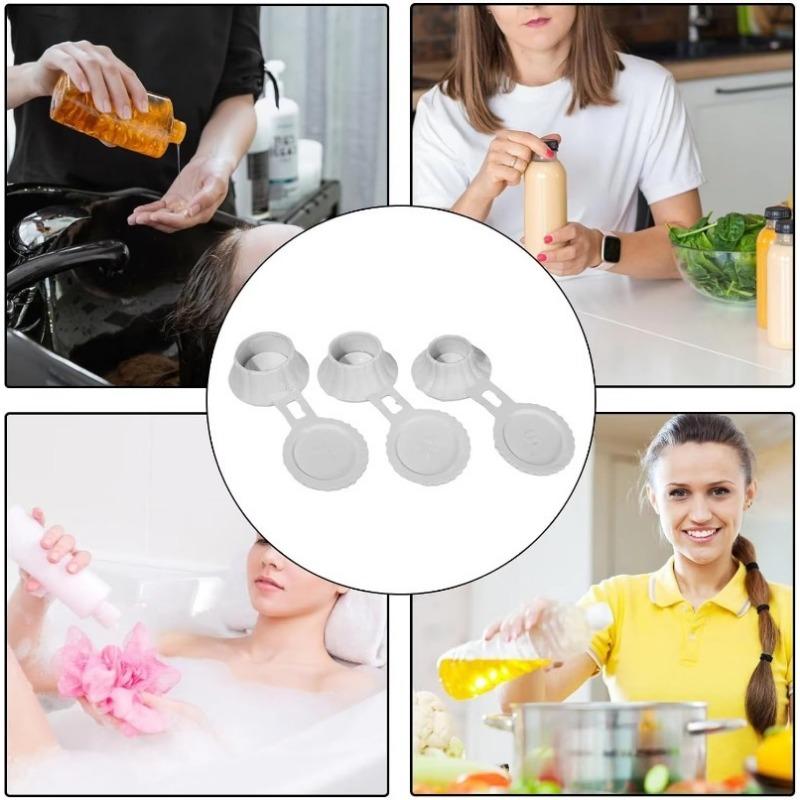 3 Stück Auslaufsicherer Flaschenverschluss mit Invertierung, für Shampooflaschen, Küchengewürzflaschen, Kunststoffflaschenabdichtung