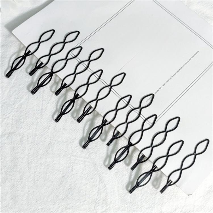 3/12Pcs Black Hair Clips Bobby Pins Wavy Fashion Hairpins Metal Barrettes Invisible BB Clip Wave Hairgrip Hair Clips Accessories