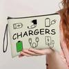 Portable Soft Travel Makeup Bags Printing Canvas Charger Storage Bag Large Capacity Multifunctional Cosmetic Bag Home