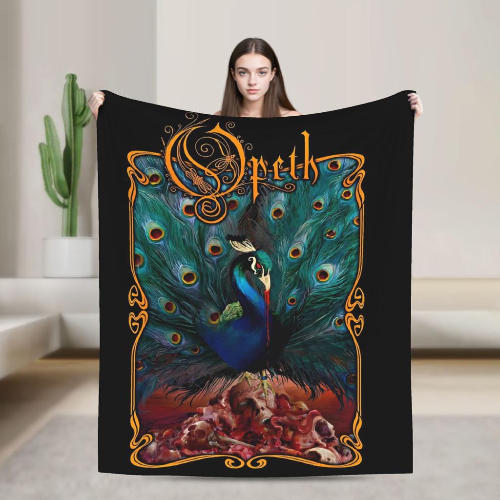 Warm Soft Blankets Camping Opeth Band Bedding Throws  Flannel Bedspread For Outdoor Pattern Sofa Bed Cover