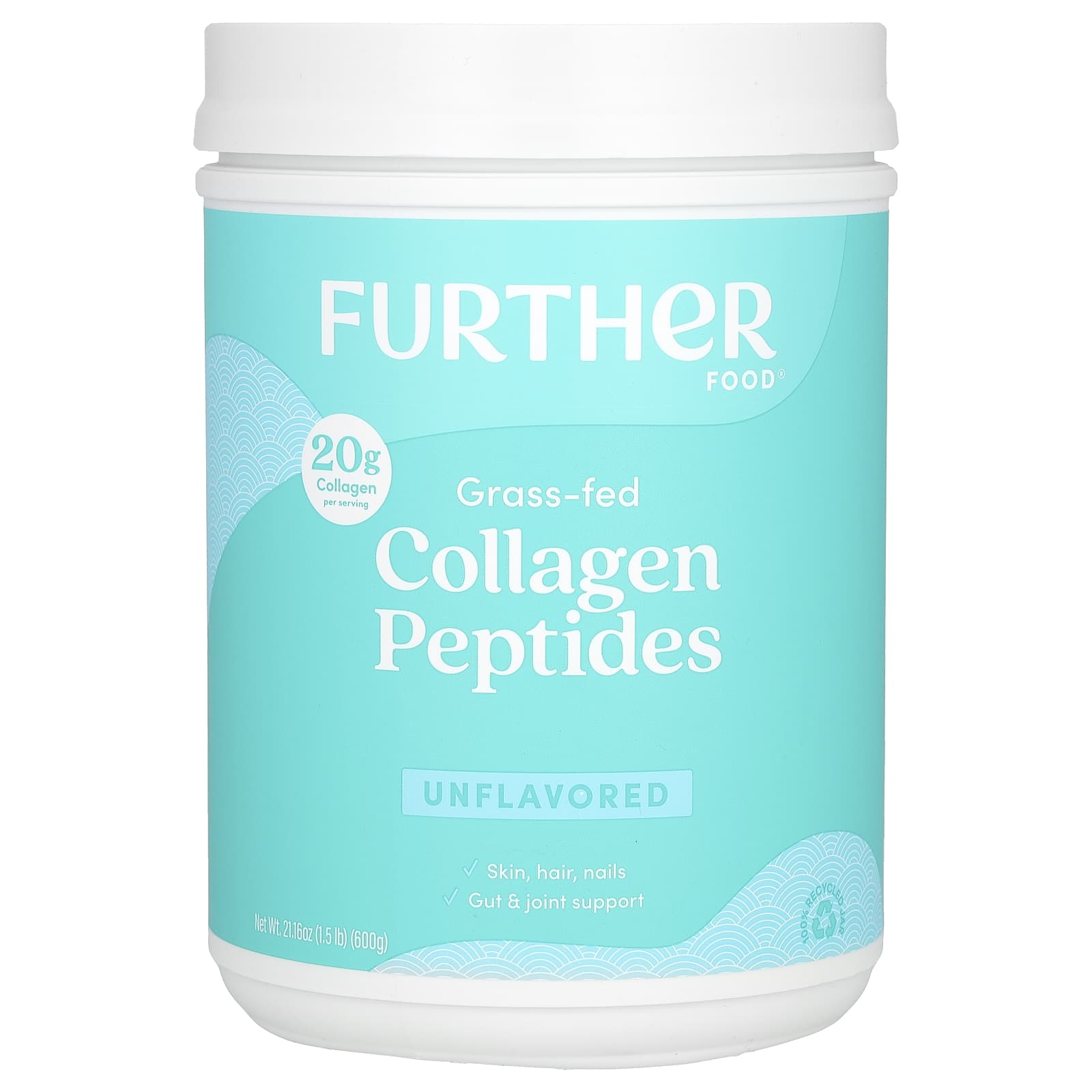 

Grass-Fed Collagen Peptides, Unflavored, 600G (21.16Oz)