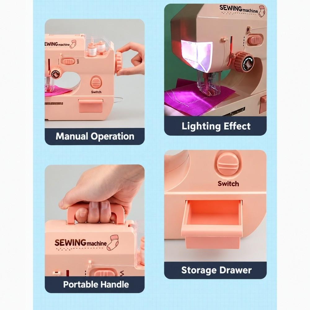 Mini Kids Electric Sewing Machine with Lights Children Sewing Machine  Parent-Child Interaction
