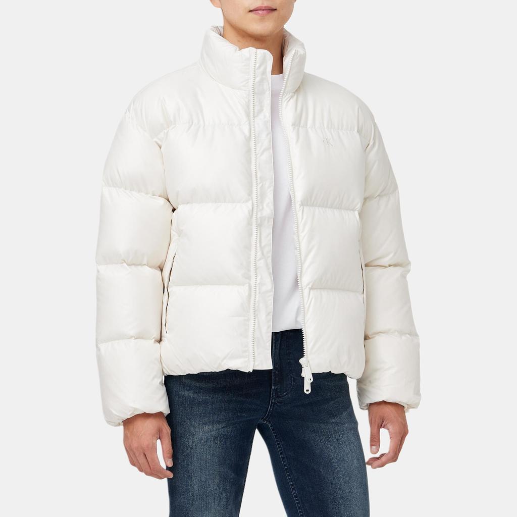 Calvin Klein Jeans Short Bread Jacket Loose Two-Way Zipper Cotton Jacket Unisex Jackets Ivory J400468YBI