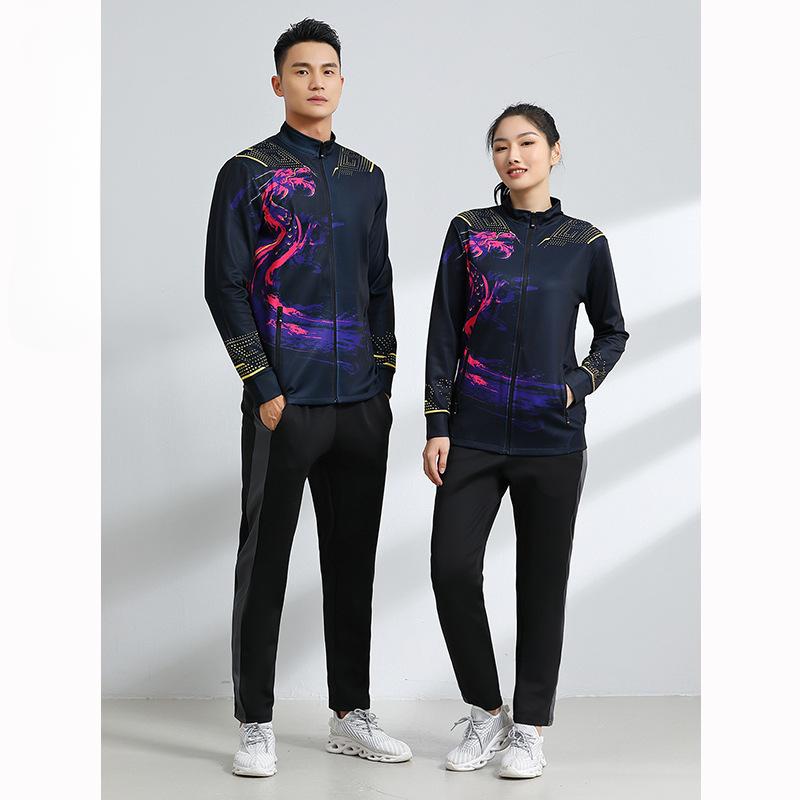 Childrens Badminton Tennis Athletic Jacket Group Prize-winning Suit Mens and Womens Running Suit Coach Race Dragon Boat Training Suit