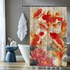 1Pc Koi Pattern Shower Curtain Animal Creative Style Beautiful Landscape Reflects The Splendor And Vitality Of Aquatic Creatures