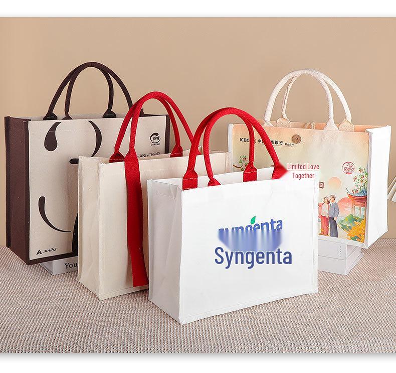 Custom Logo 3D High-End Enterprise Crossbody Tote with Ribbon – University Full Print Canvas Handbag