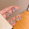 Simple Full Zirconium Square Bag Stud Earrings, Unique Temperament Design Earrings, High Quality Earrings