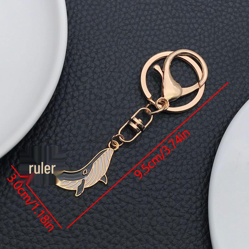 Cartoon Marine Life Black Whale Keychain - European & American Style