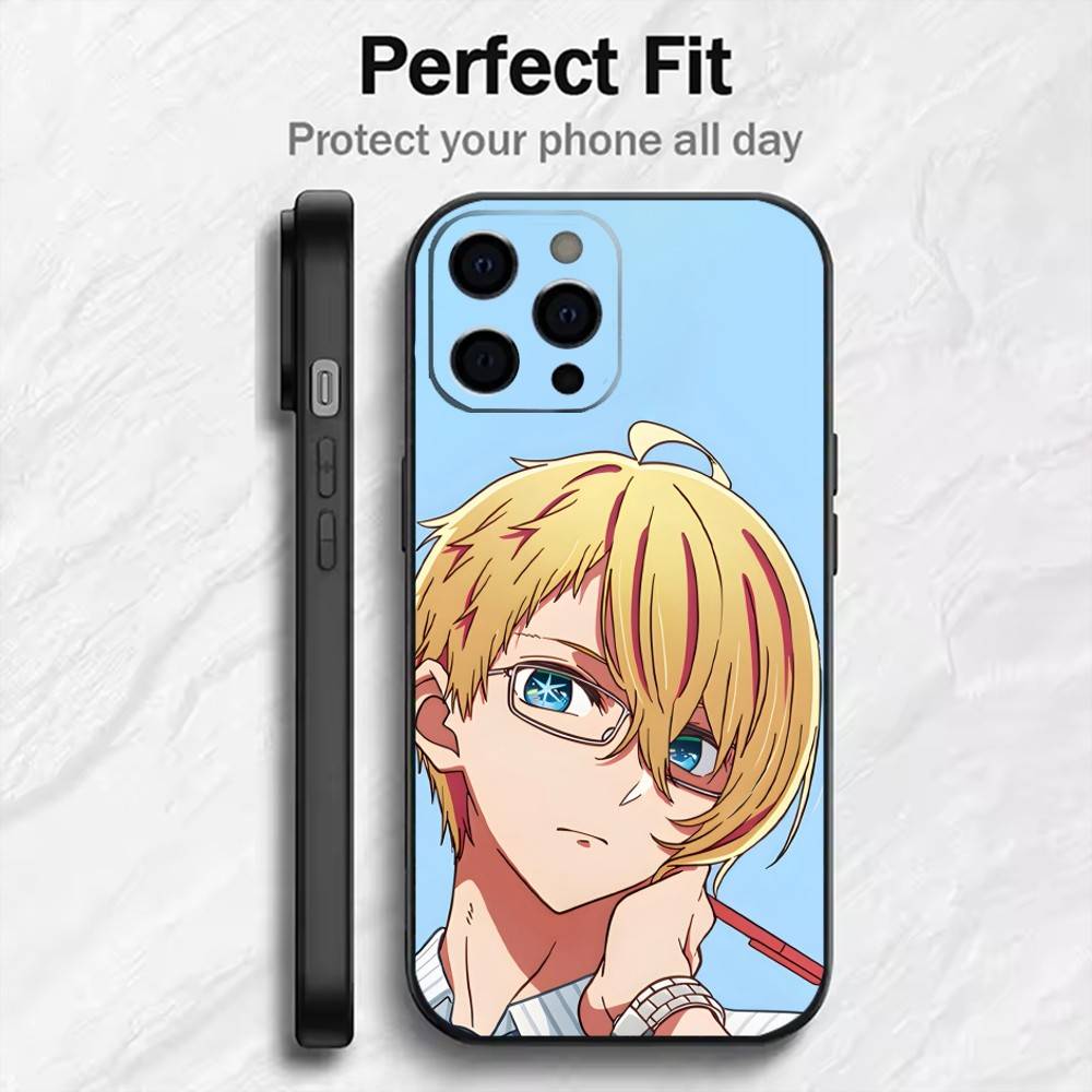 

O-Oshi NO-KO Phone Case For iPhone17,16,15,14,13,12 Plus,Max Soft Silicone Black Cover iPhone16pro