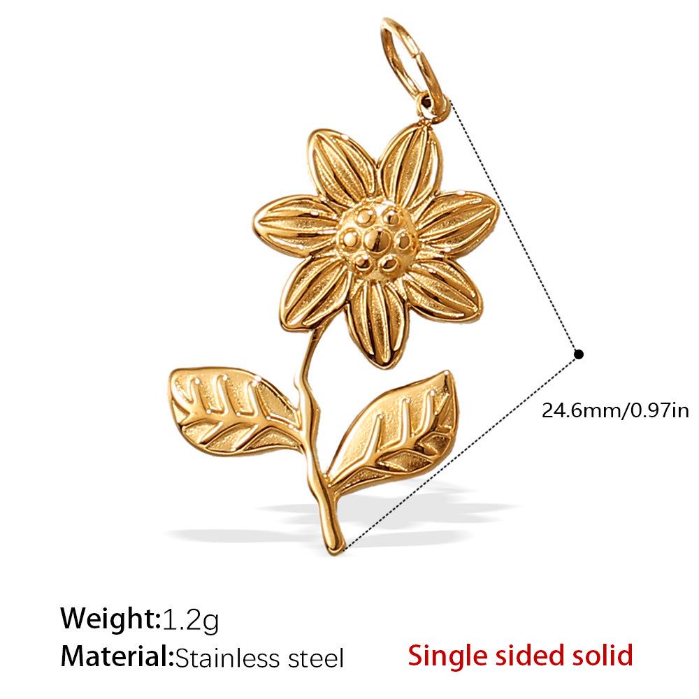 European & American Titanium Steel Rose Pendant - Creative DIY Necklace Accessory Collection