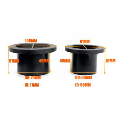 60mm / 75mm Dieselheizungsrohr Rohrleitung Lüftungsauslass Flach Rund Drehbarer Anschluss Schwarz Für Auto LKW VAN Wohnmobil