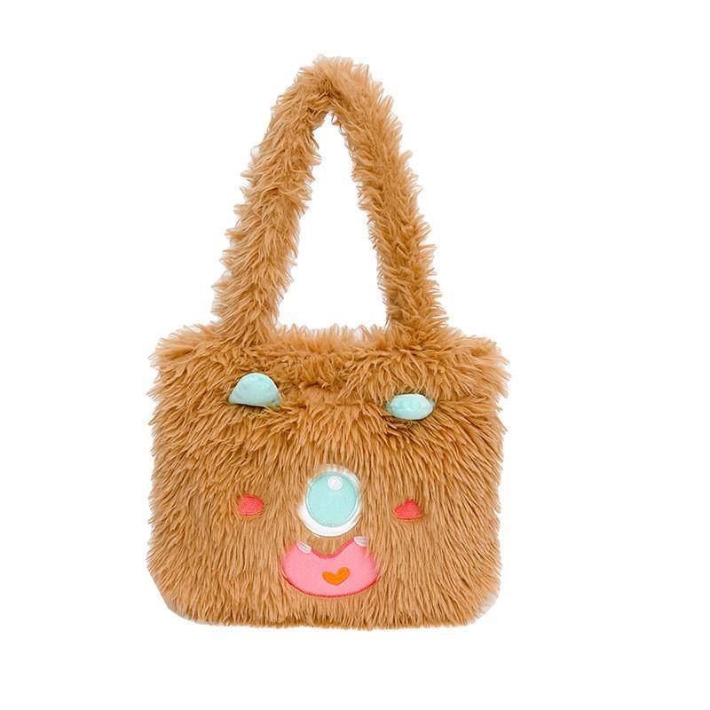 Soft Monster Character Tote Bag With Inner Phone Pocket For Girls And Teens