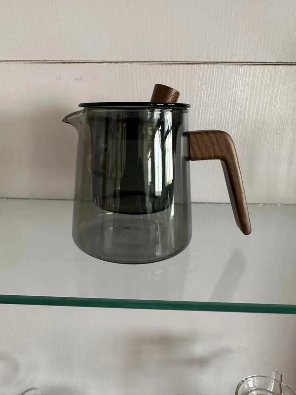 Walnut Wood Handle Glass Tea Brewer Set