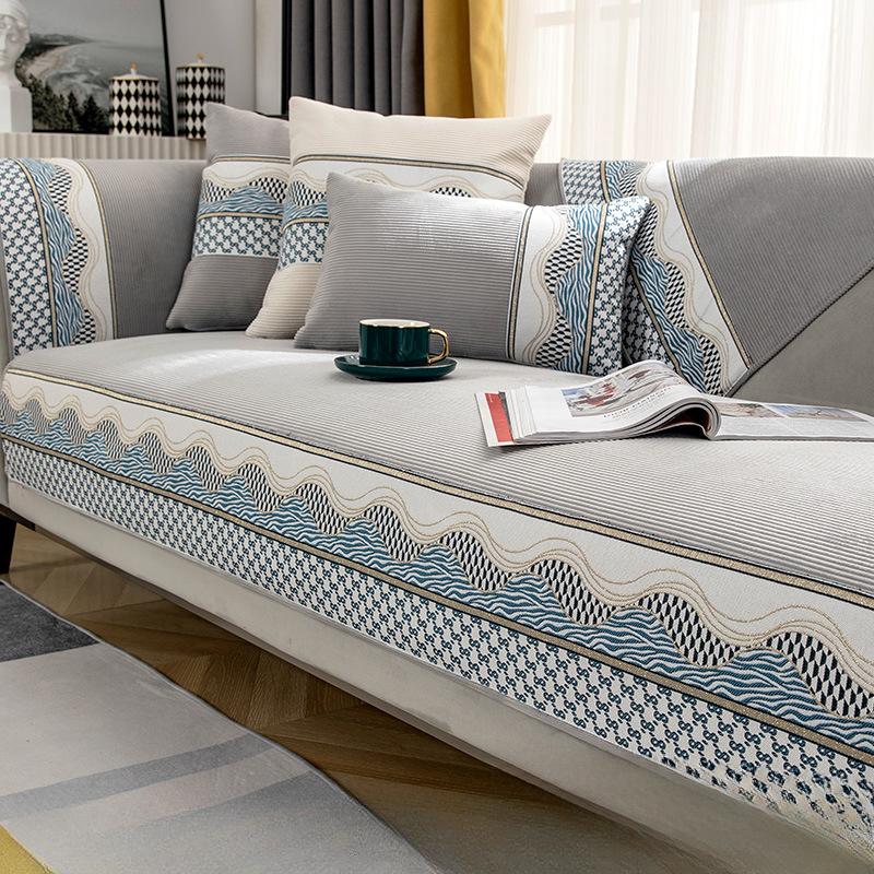 Nordic Einfache Sofa Kissen Vier Jahreszeiten Universal Nicht-Slip Sofa Abdeckung Chenille Licht Luxus Kissen Rückenlehne Handtuch