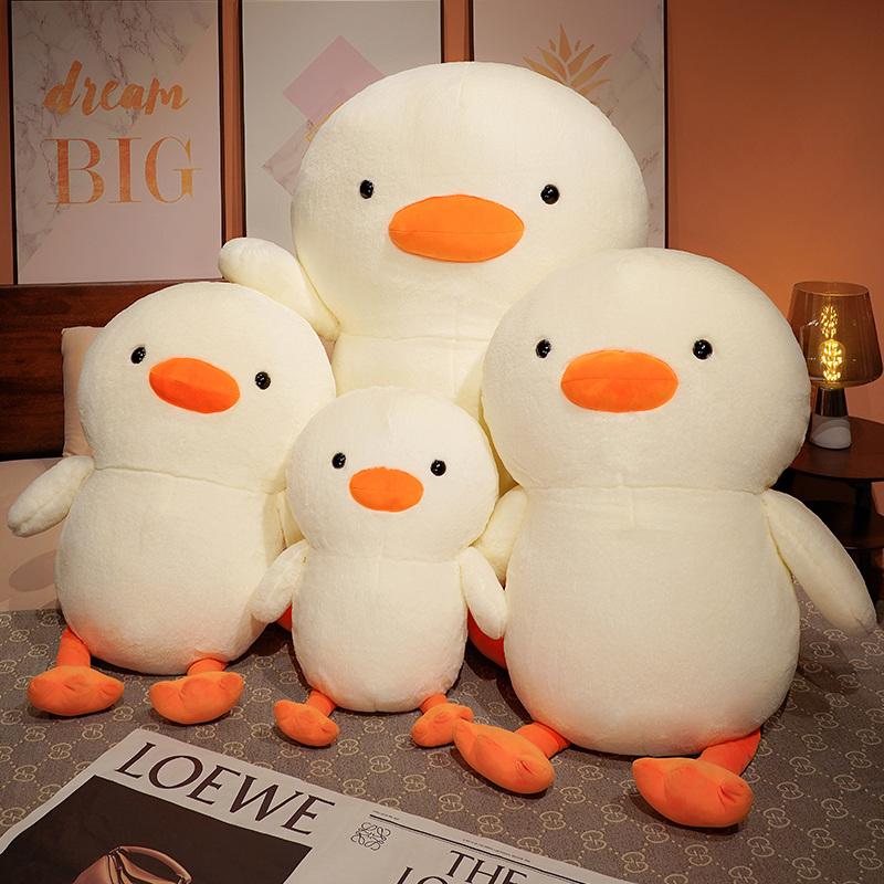 Giant Princess Duck Plushie Soft Sleeping Duck Hug Pillow Cushion For Kids Birthday Gift Orange Sleepy Head White Duck