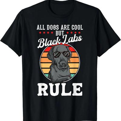 Black Labrador Lovers _Black Labs Rule_ Funny Black Labrador T-Shirt