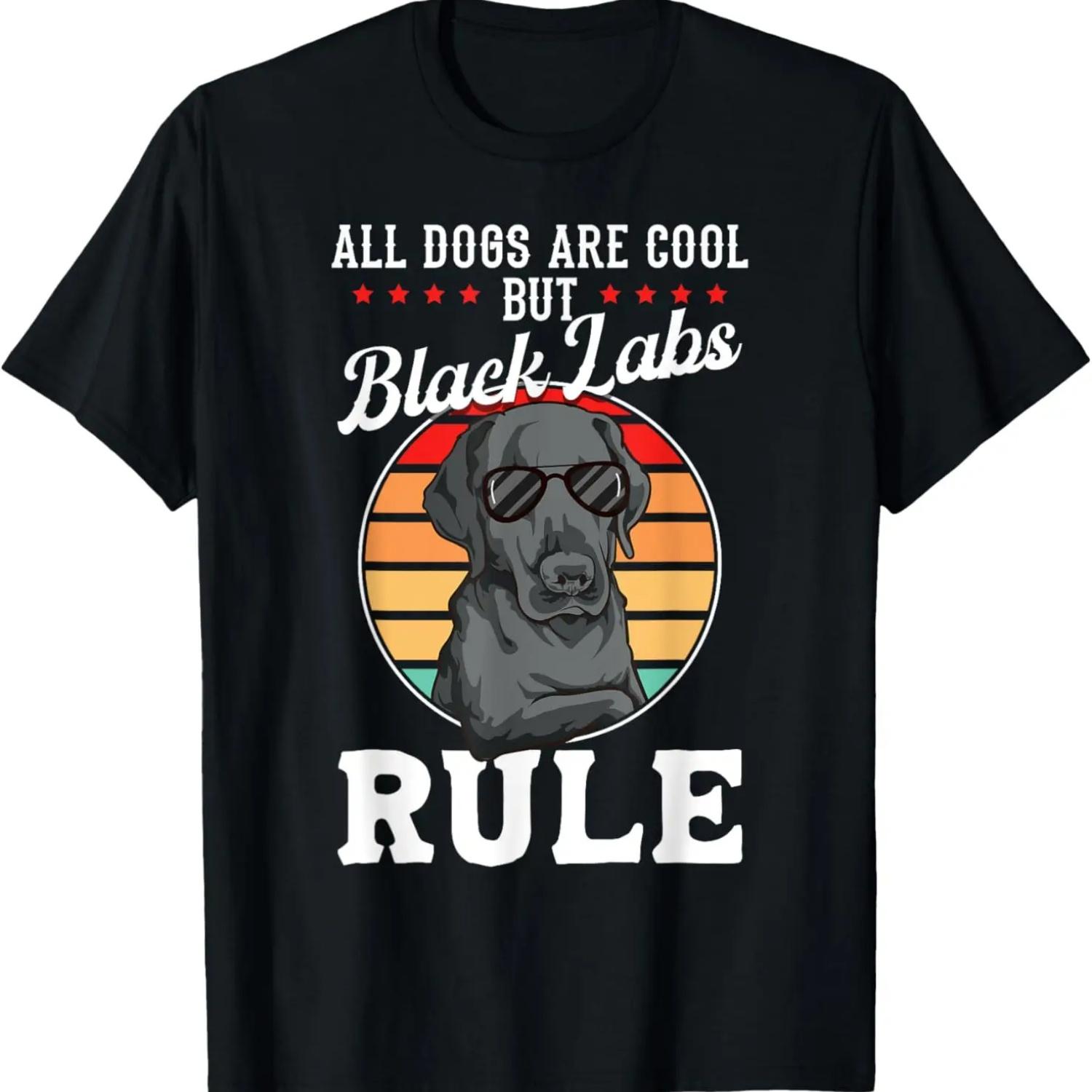 Black Labrador Lovers _Black Labs Rule_ Funny Black Labrador T-Shirt XXXXXL разноцветный