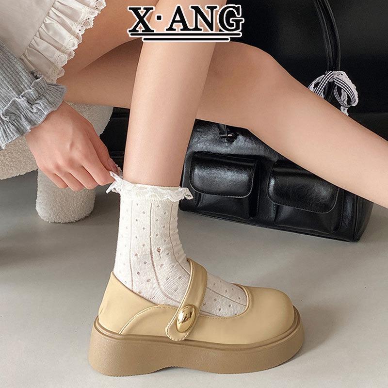 Leather Mary Jane Shoes Women's Shoes Autumn New Small Leather Shoes Platform Heightening Single Shoes