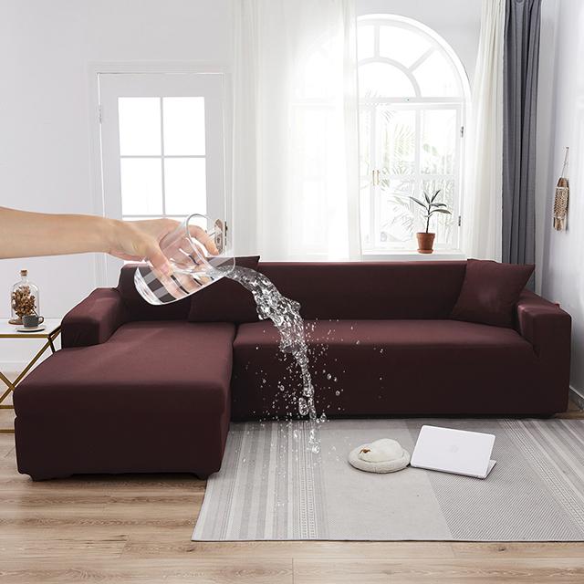 Water Proof Elastic Sofa Covers For Living Room Solid Color Sofa Slipcover Stretch Couch Cover Corner L Shape Sofa Need Buy 2pcs